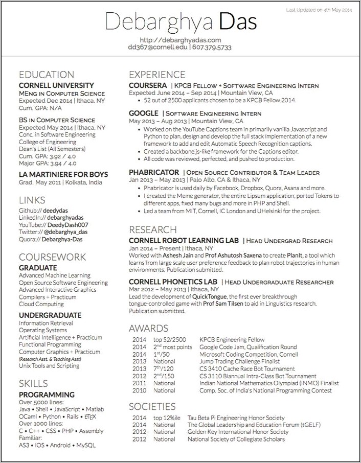 Best Resume On Artificial Intelligence