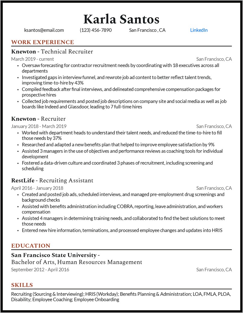 Best Resume Templates For Recruiters