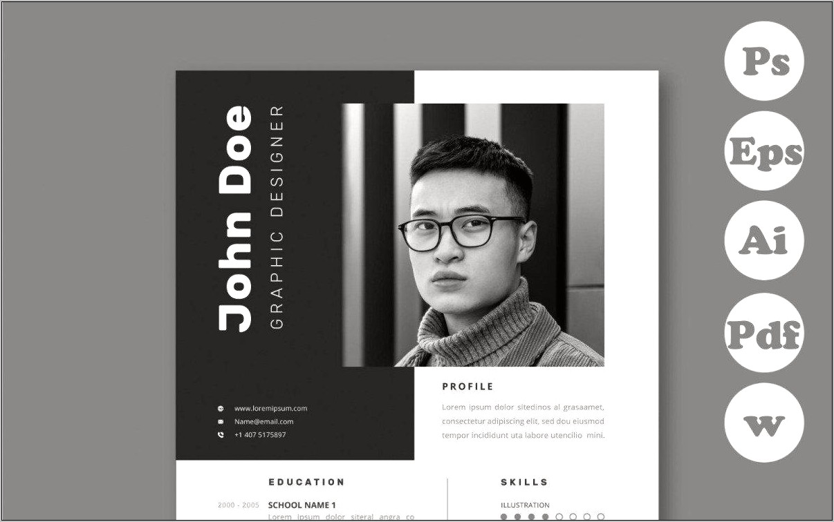 Black And White Resume Example