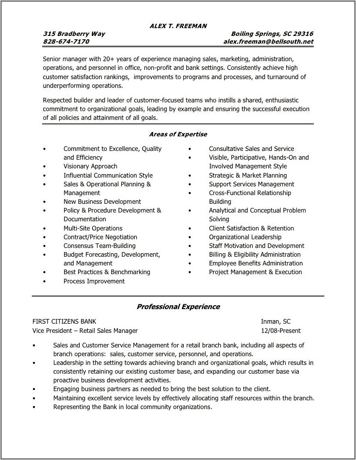Business Operations Manager Resume Objective