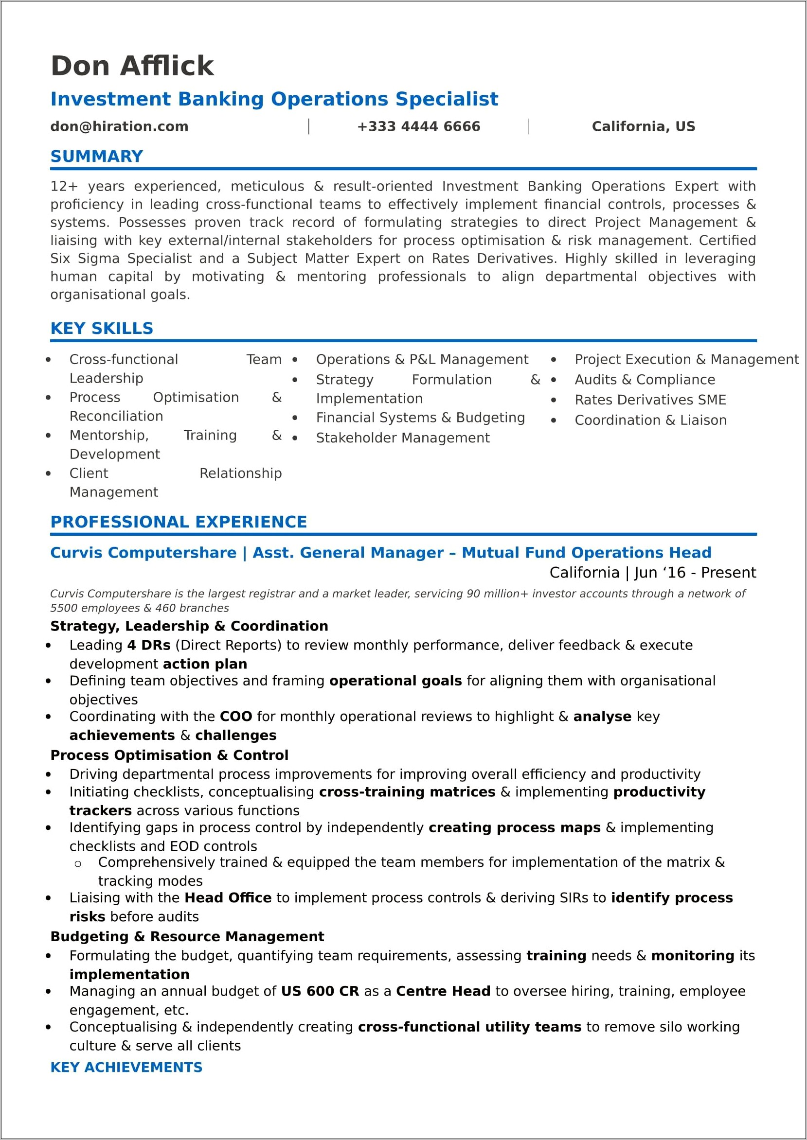 Career Objective Summary For Resume