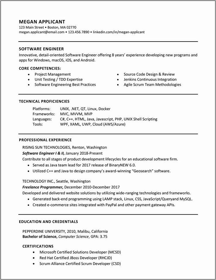 College Application Resume Examples 2017