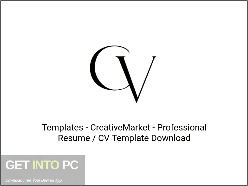 Creative Market Resume Template Free