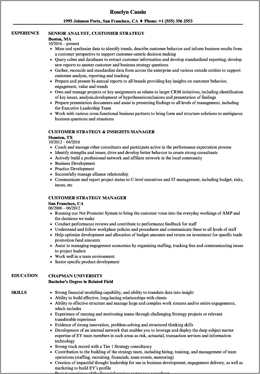 Customer Focus Objectives In Resumes