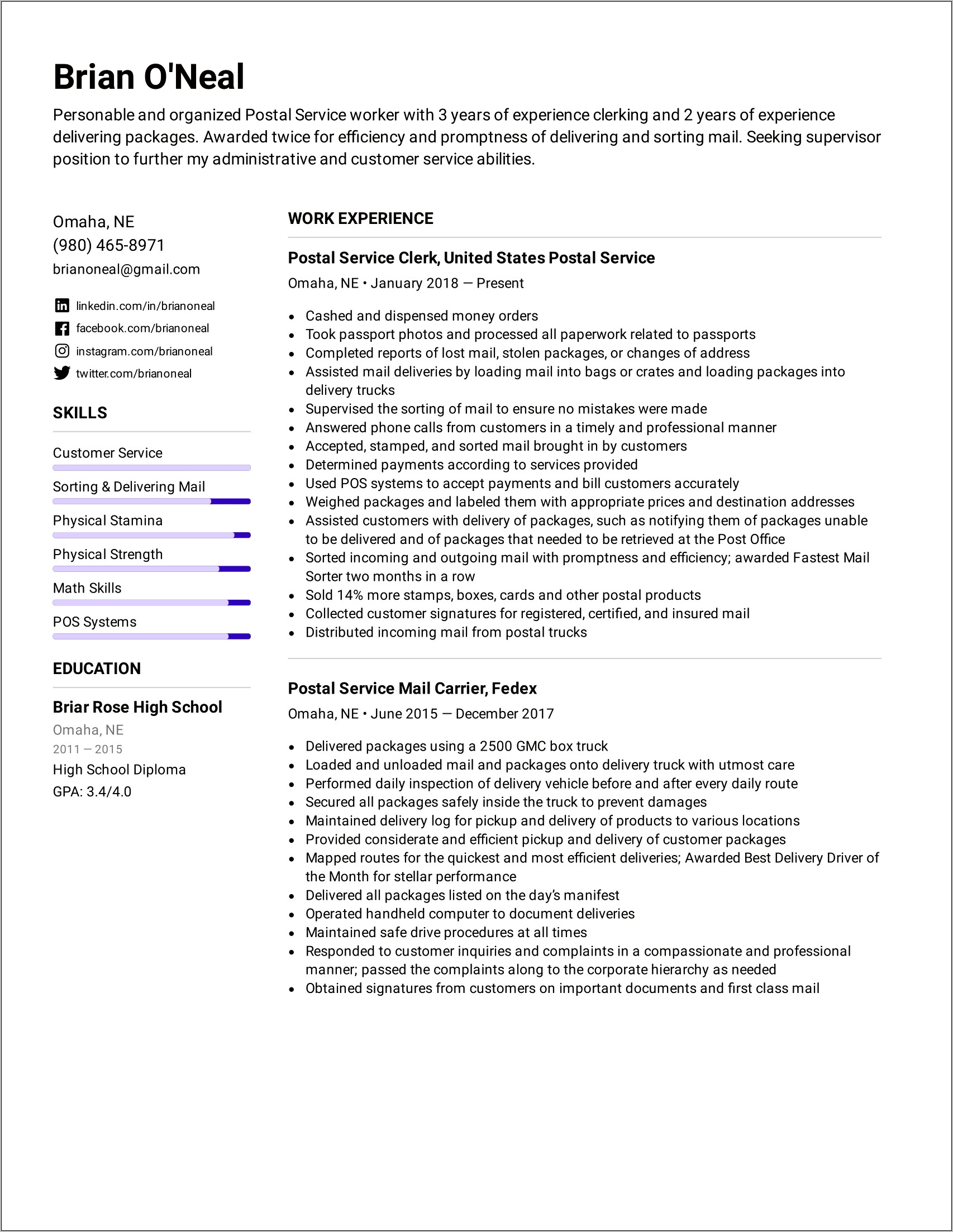 Customer Service Experience Resume Examples