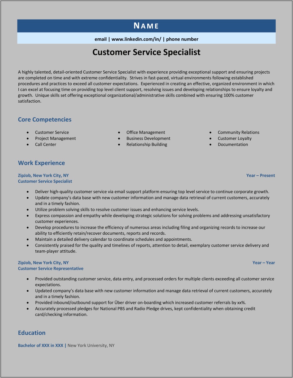 Customer Support Specialist Resume Objective