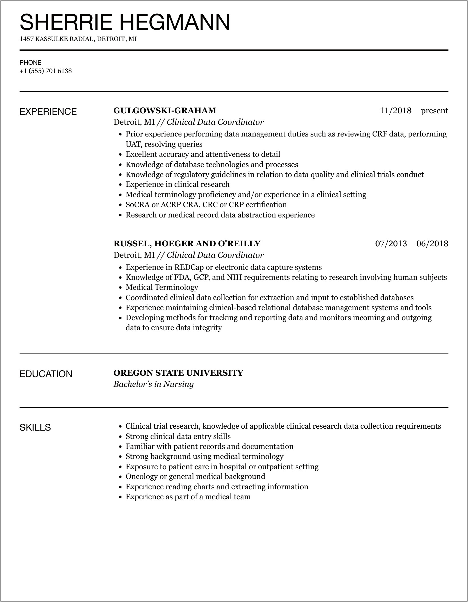 Data Coordinator Job Description Resume