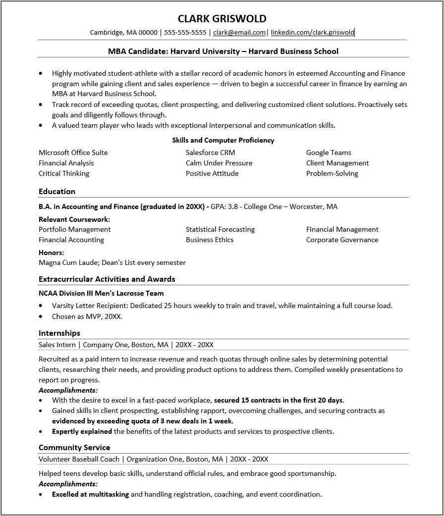 Dean Middle School Resume Example