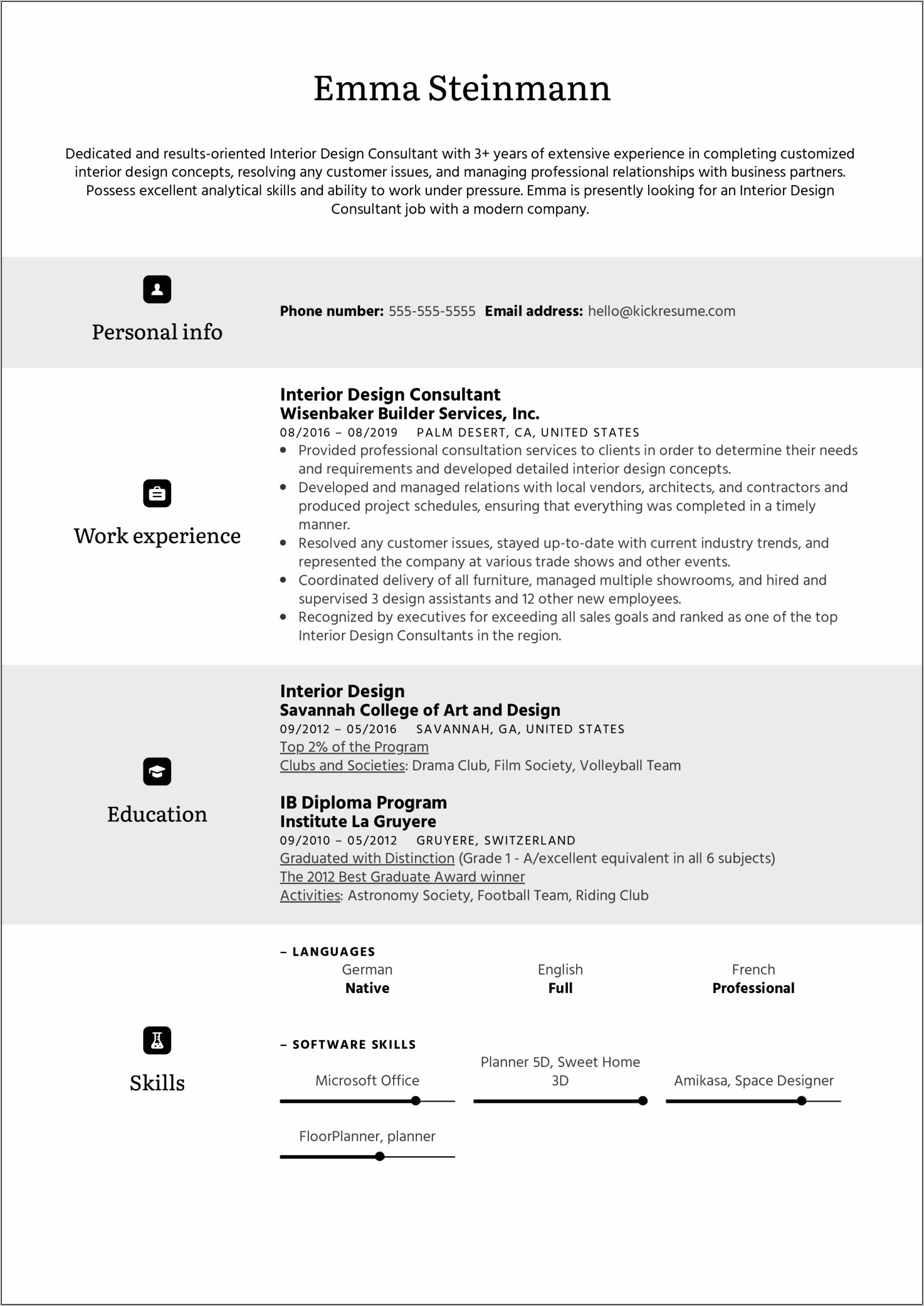 Design Consultant Job Resume Objective