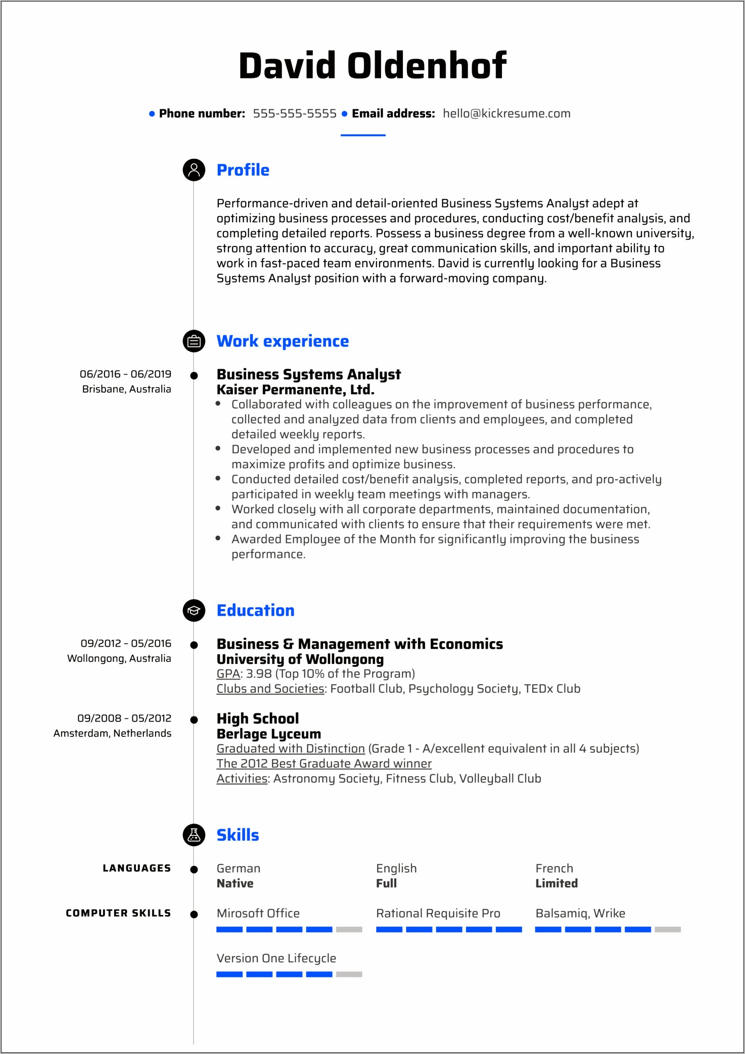 Ecommerce Business Analyst Resume Example