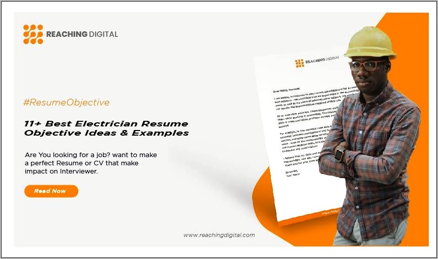 Electrician Objectives Resume Objective Livecareerlivecareer