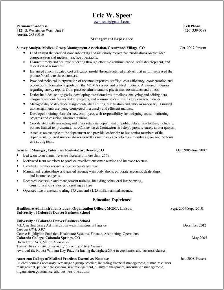 Enterprise Branch Manager Resume Examples