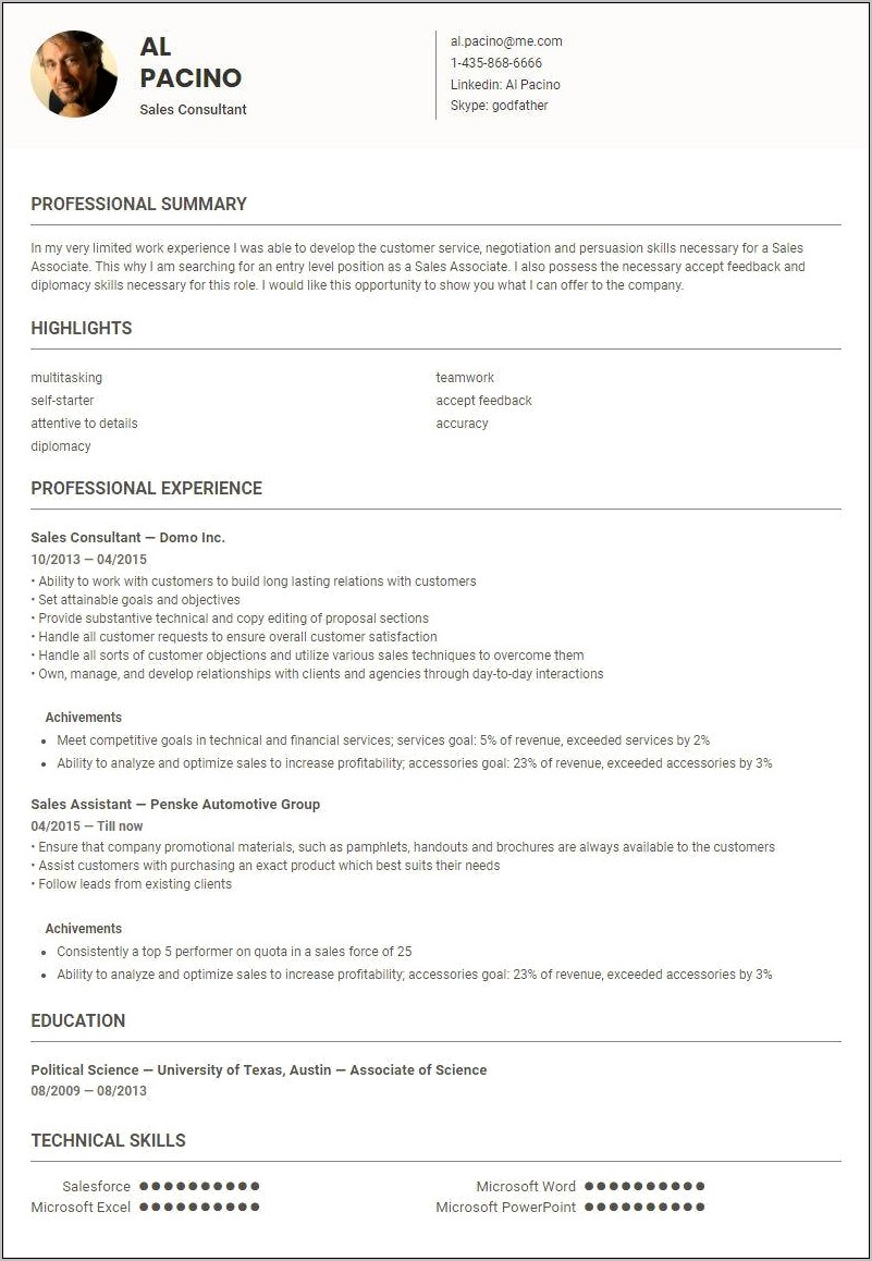 Entry Level Consultant Resume Objective