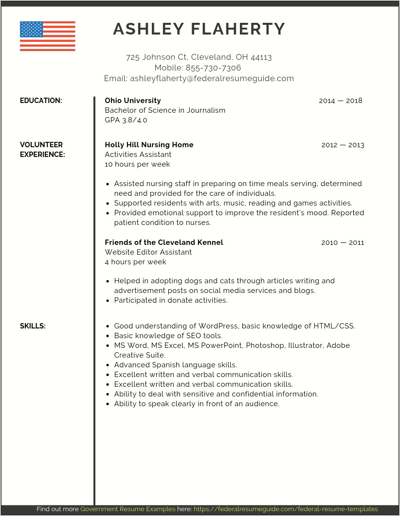 Entry Level Resume Profile Samples