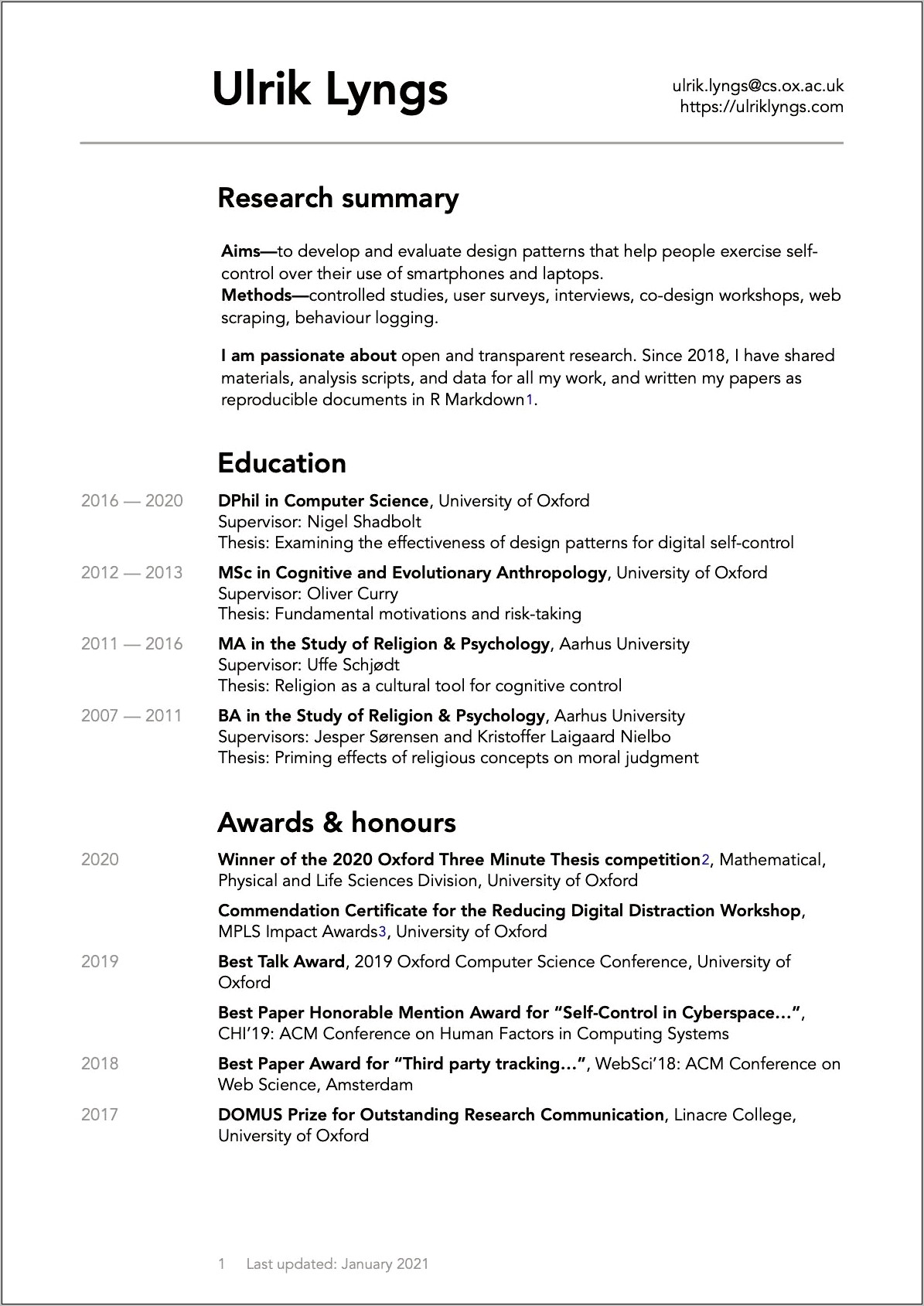 Examples Of An Academic Resume