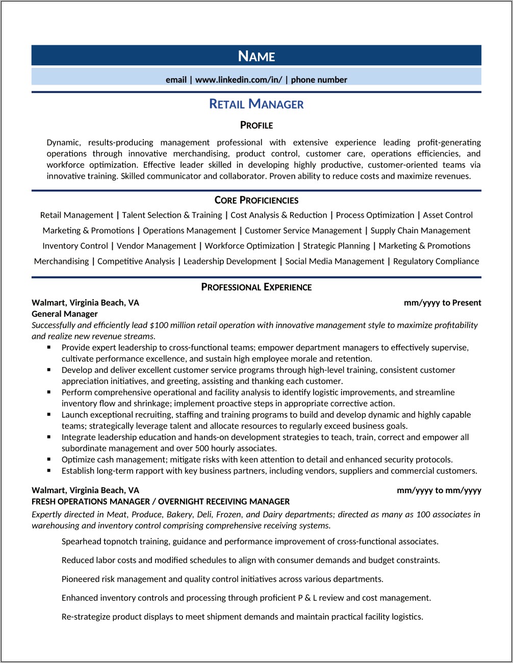Examples Of Boutique Manager Resume