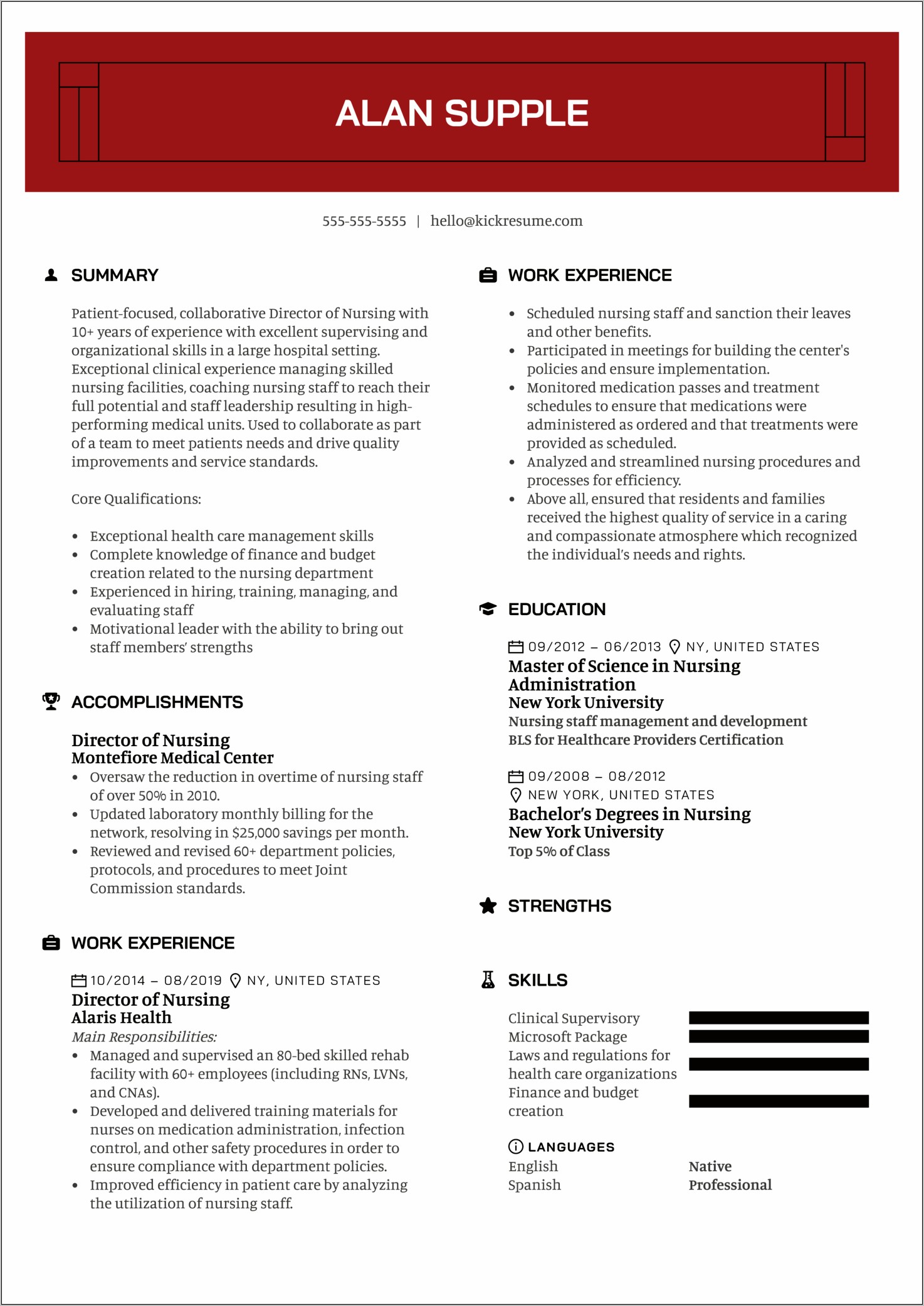 Examples Of Nurse Manager Resumes