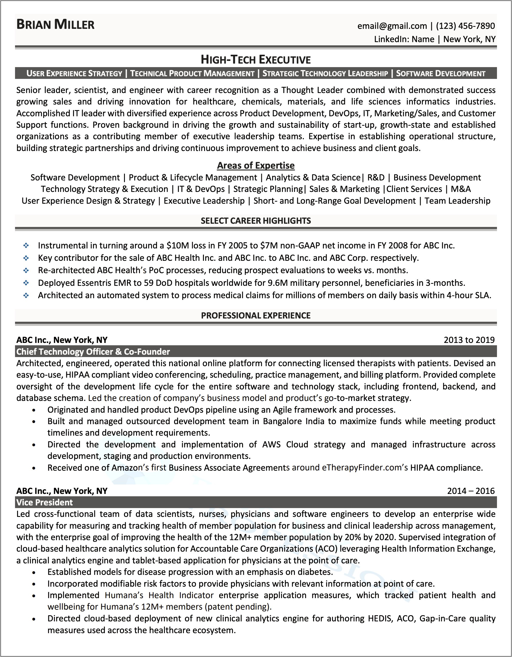 Examples Of Strategy For Resume