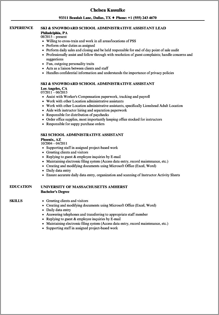 Executive Assistant Resume Samples 2015