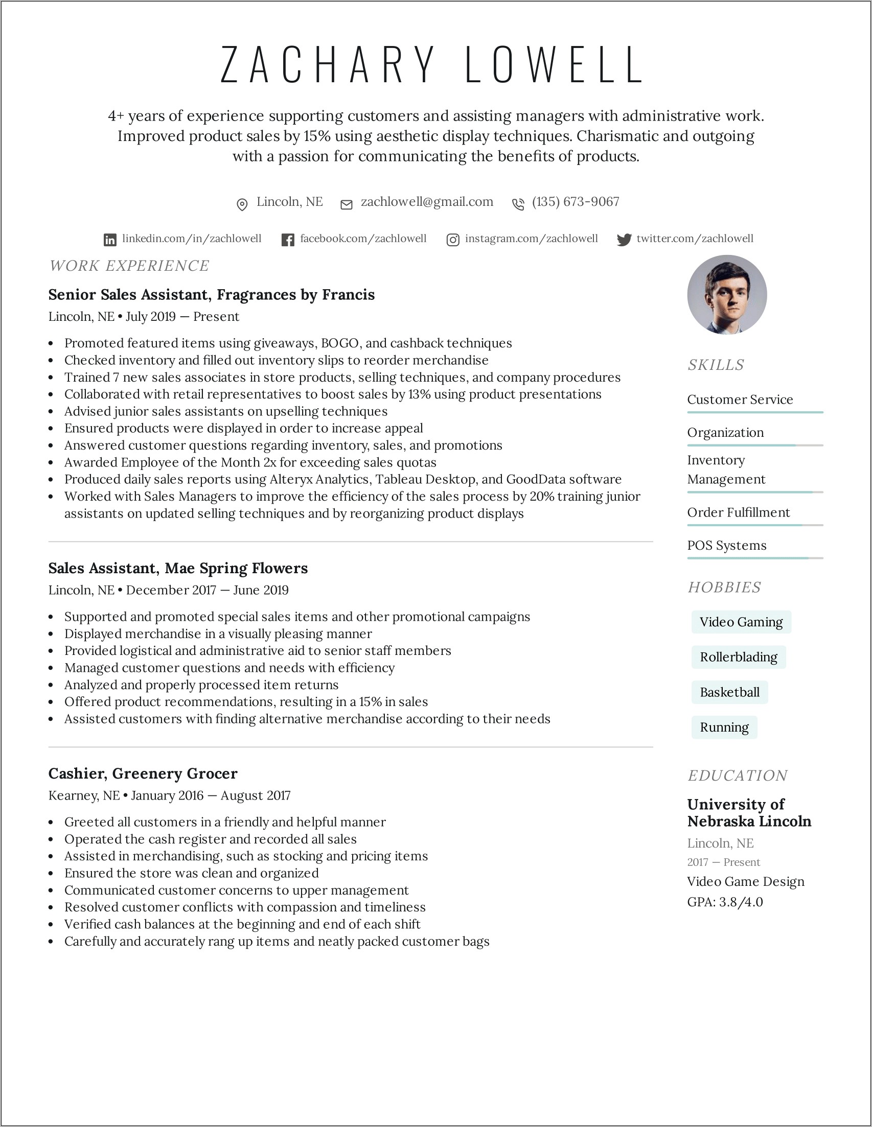 Finish Line Assistant Manager Resume