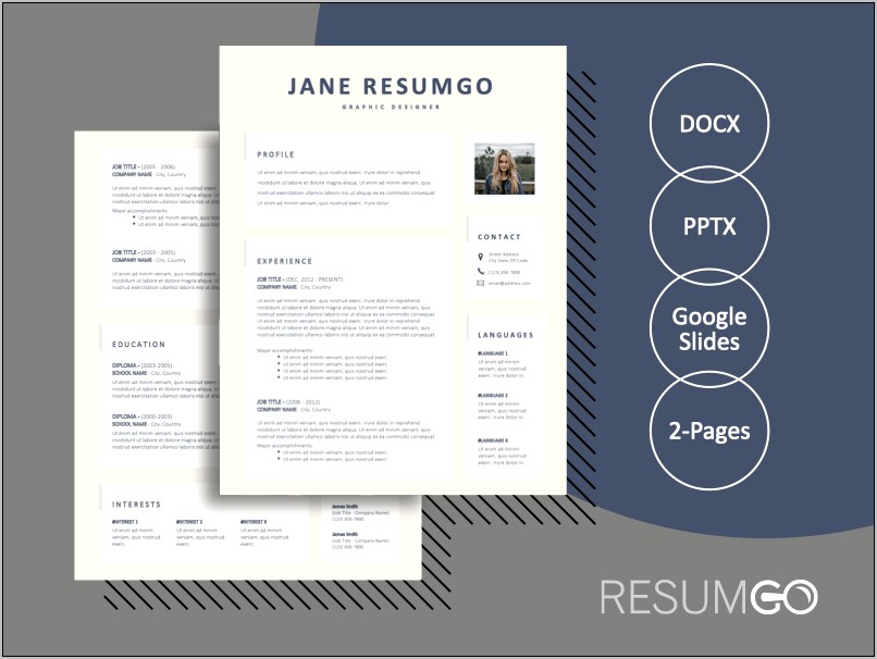 Free 2 Pages Resume Layout