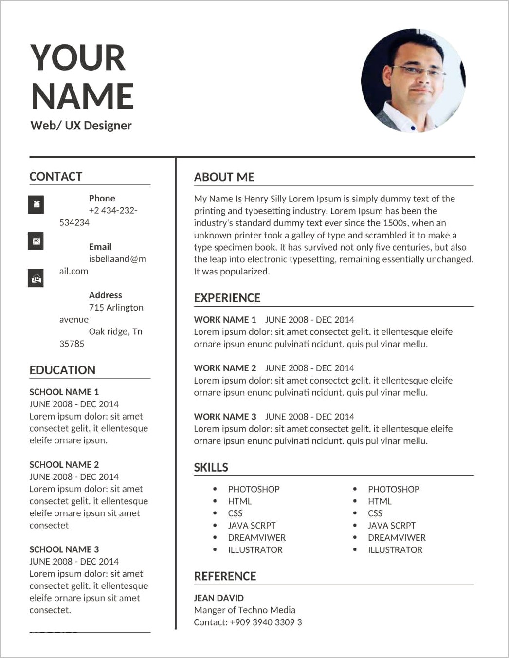 Free Download Resume Application Form
