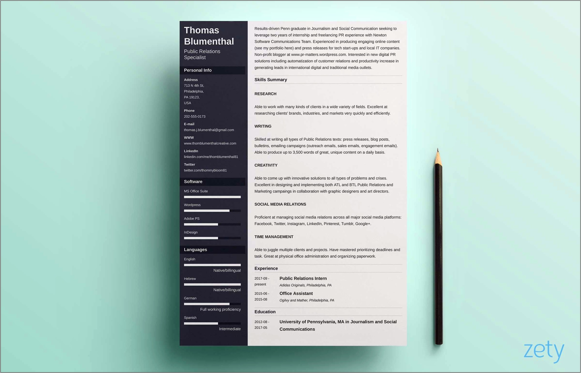 Free Functional Resume Template 2017