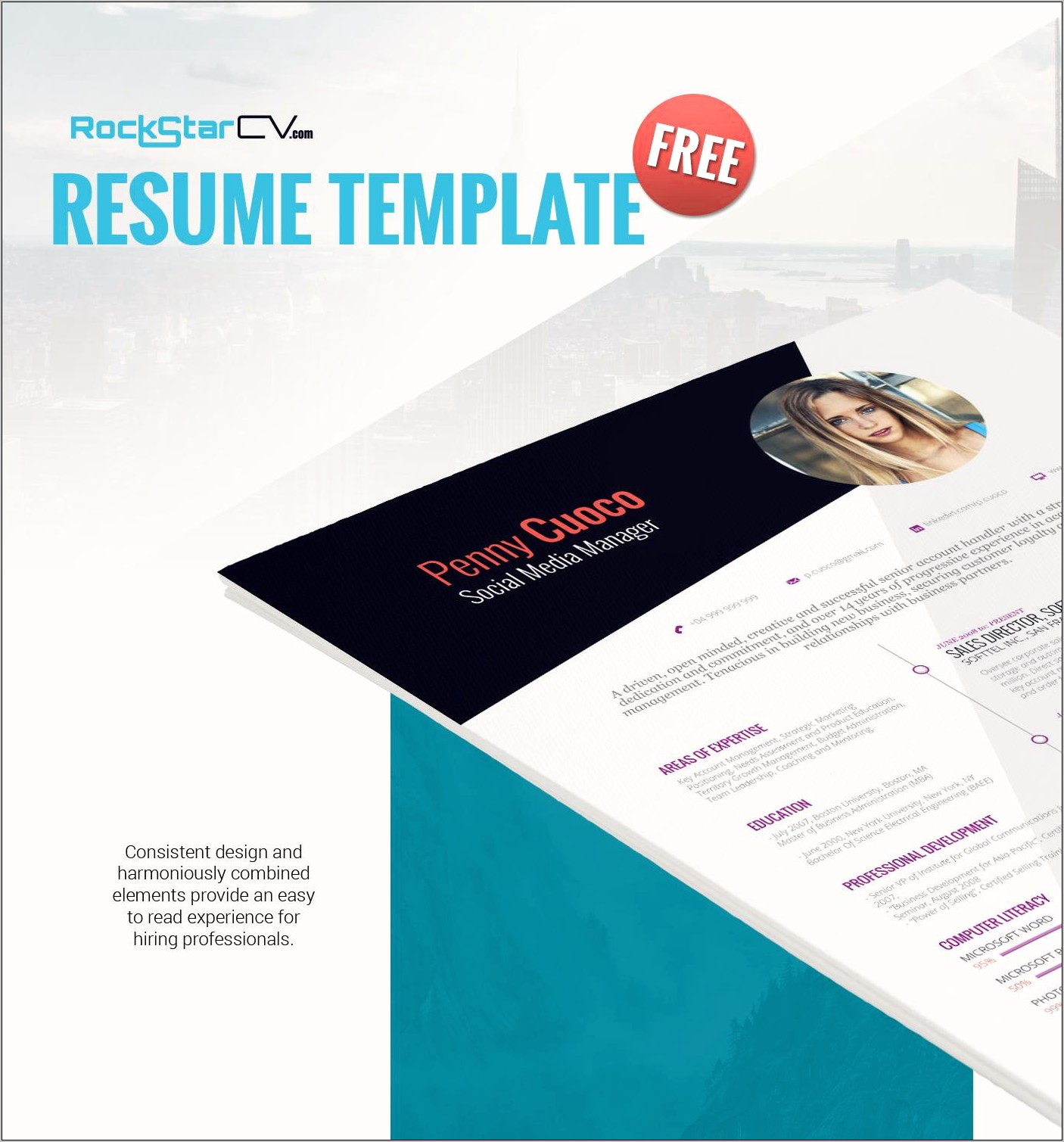 Free Graphical Scientific Resume Template
