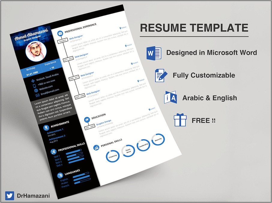 Free Infographics Resume Word Template