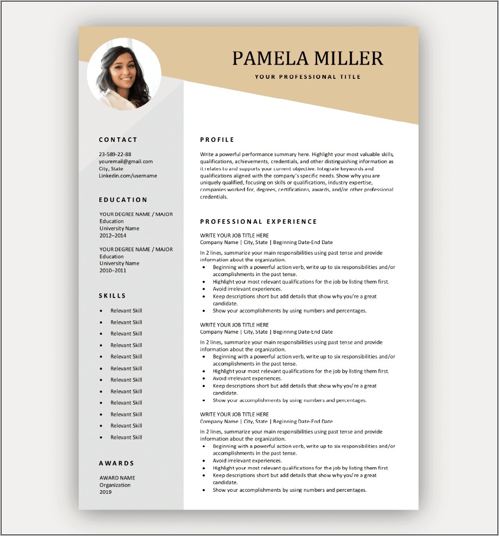Free Resume Template Easy Download