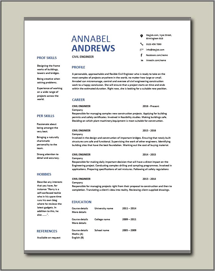 Free Resume Templates Available Anywhere