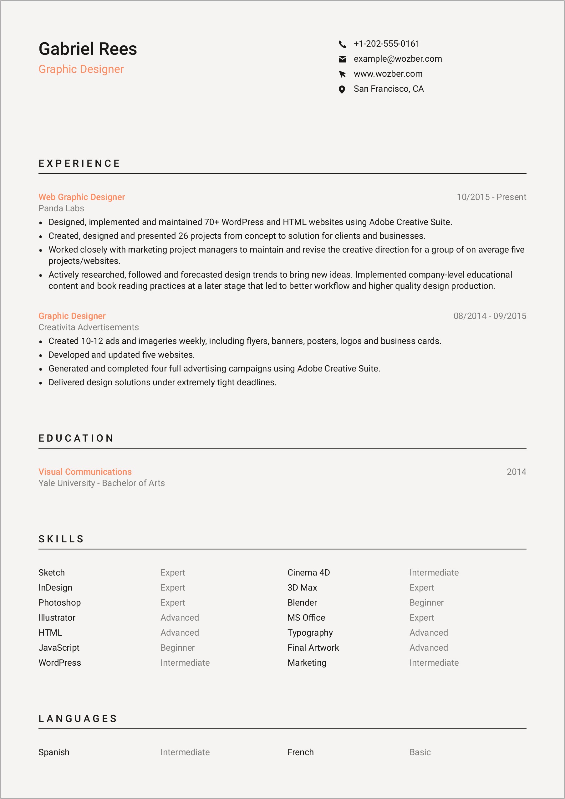 Free Resume Templates For Employment
