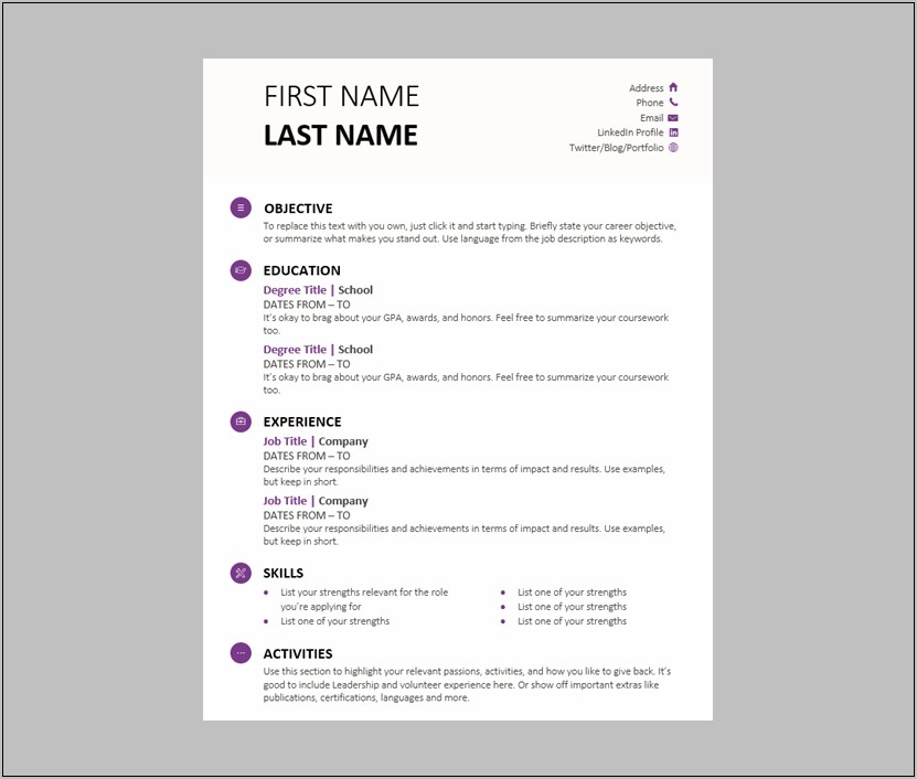 Free Student Resume Templates Word
