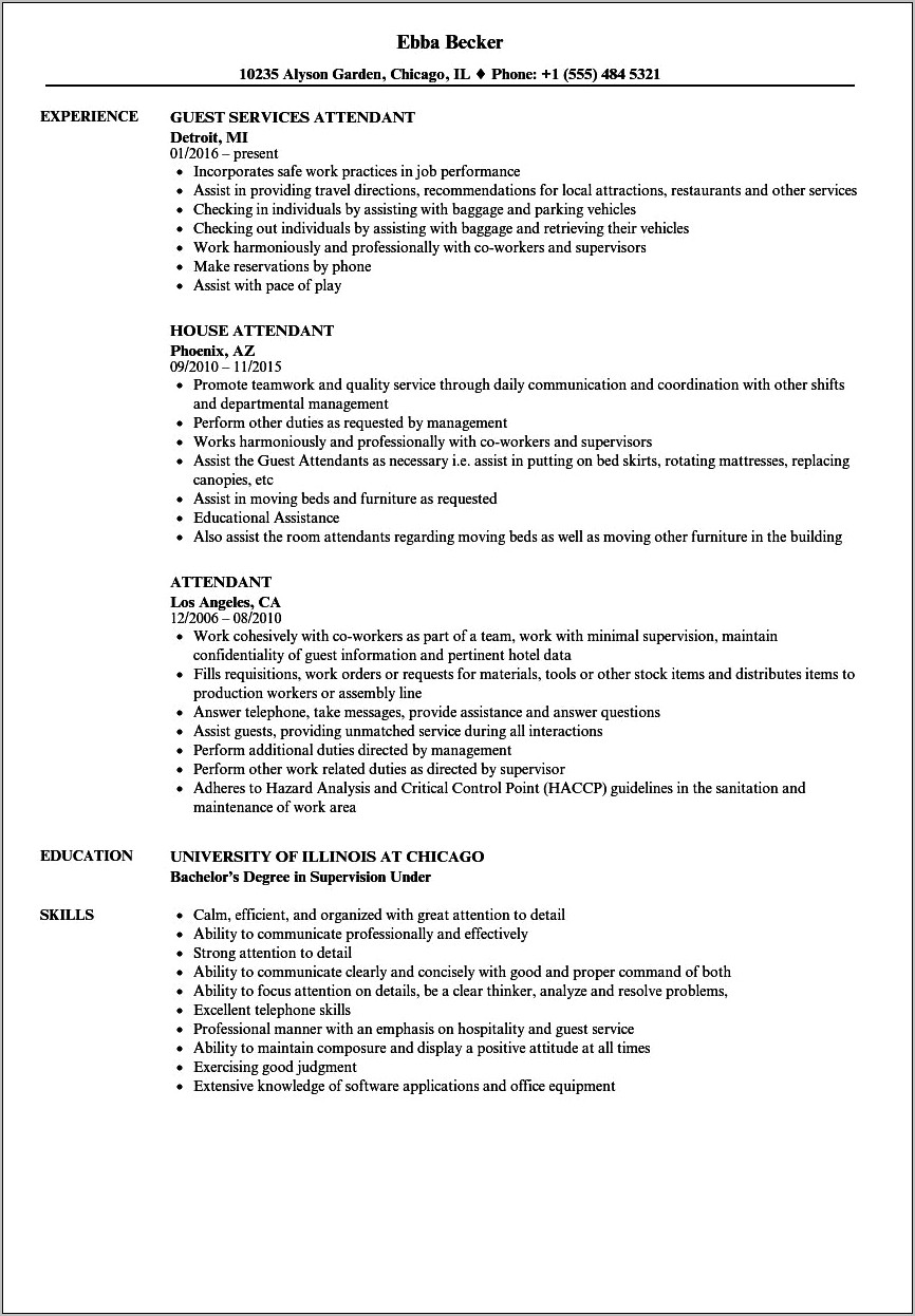 Gas Attendant Job Description Resume
