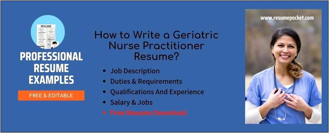 Geriatric Nurse Practitioner Resume Example