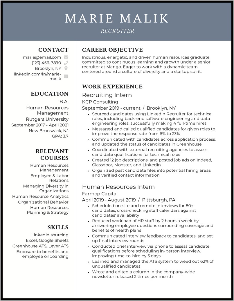 Good Example Of Resume Title