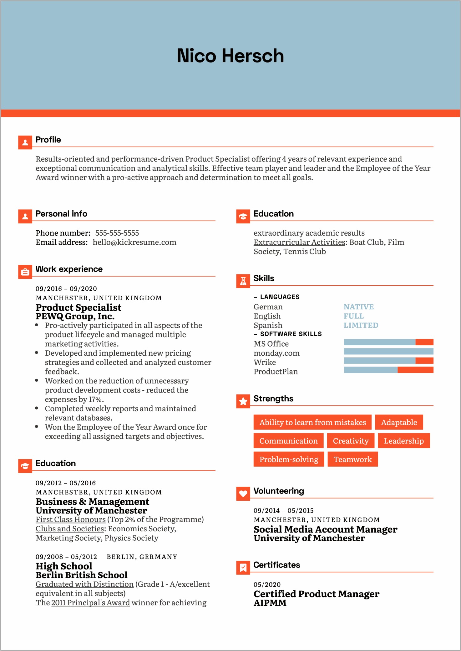 Good Resume Examples Product Manager