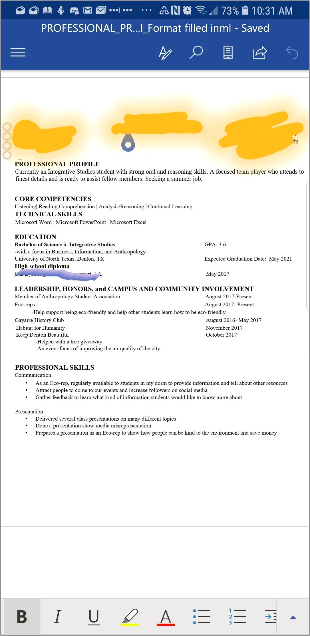 Good Resume For Summer Jobs