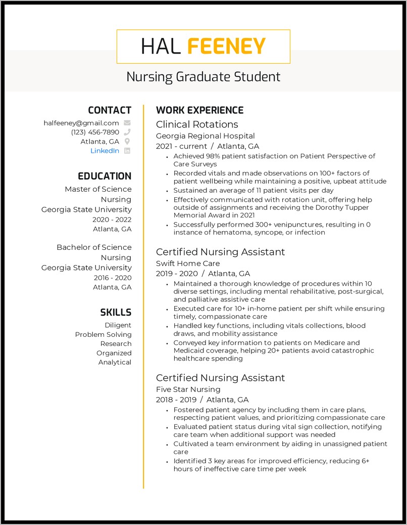 Grad School Resume Objective Examples