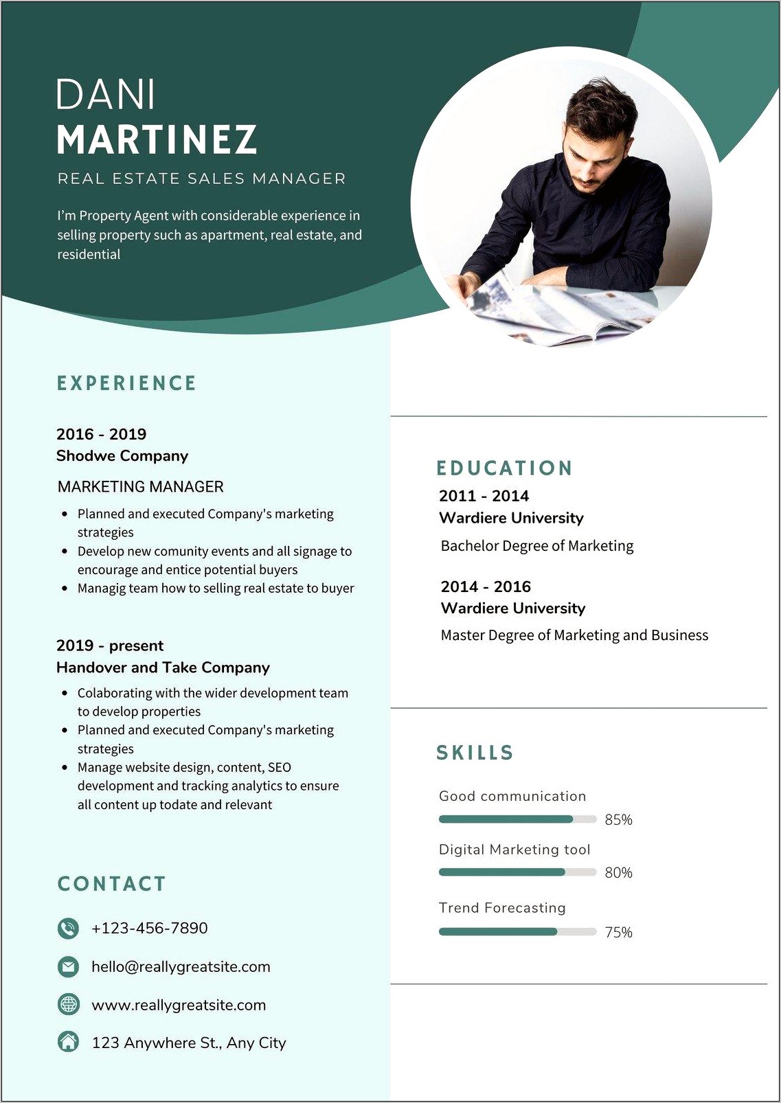 Green House Manager Sample Resume