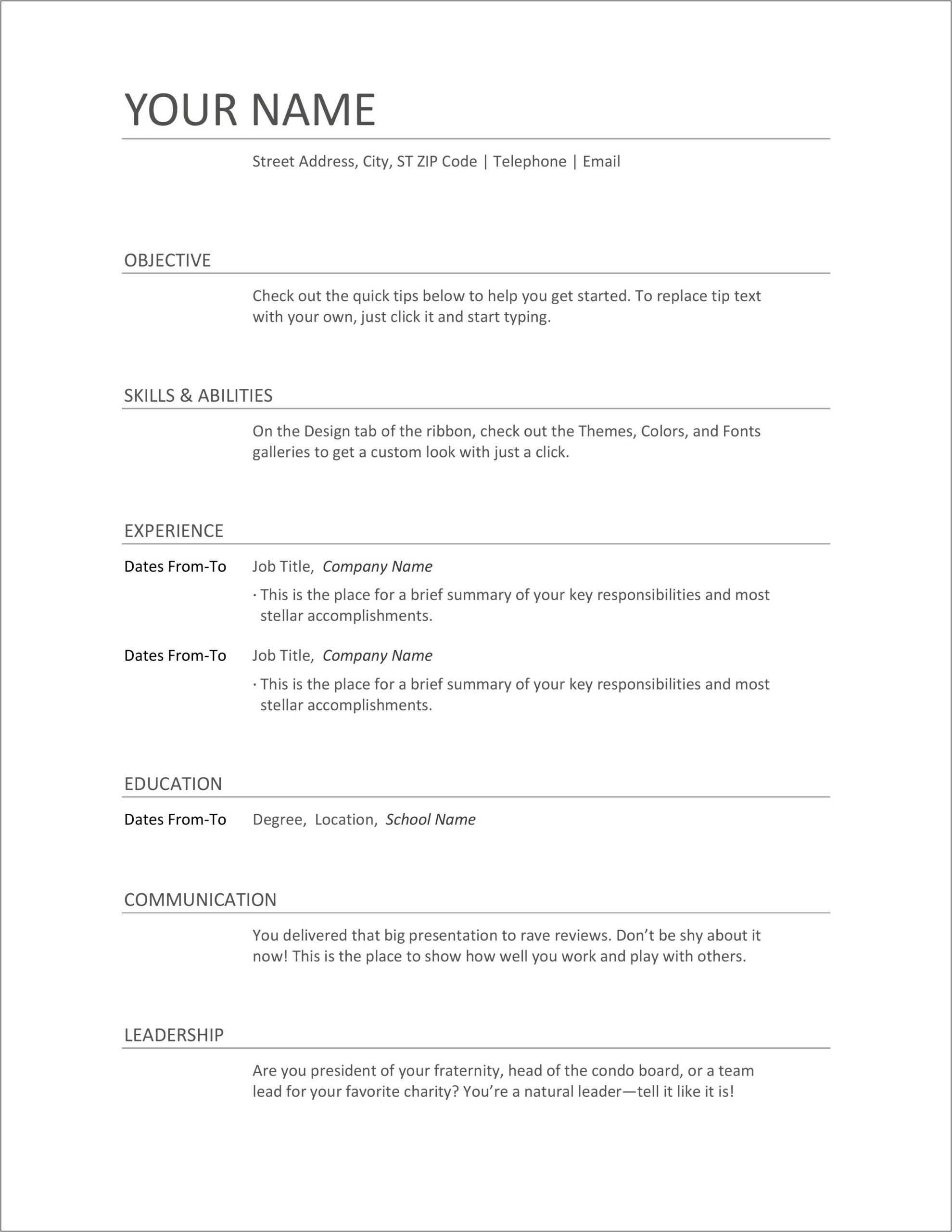 Hair Stylist Month Resume Example