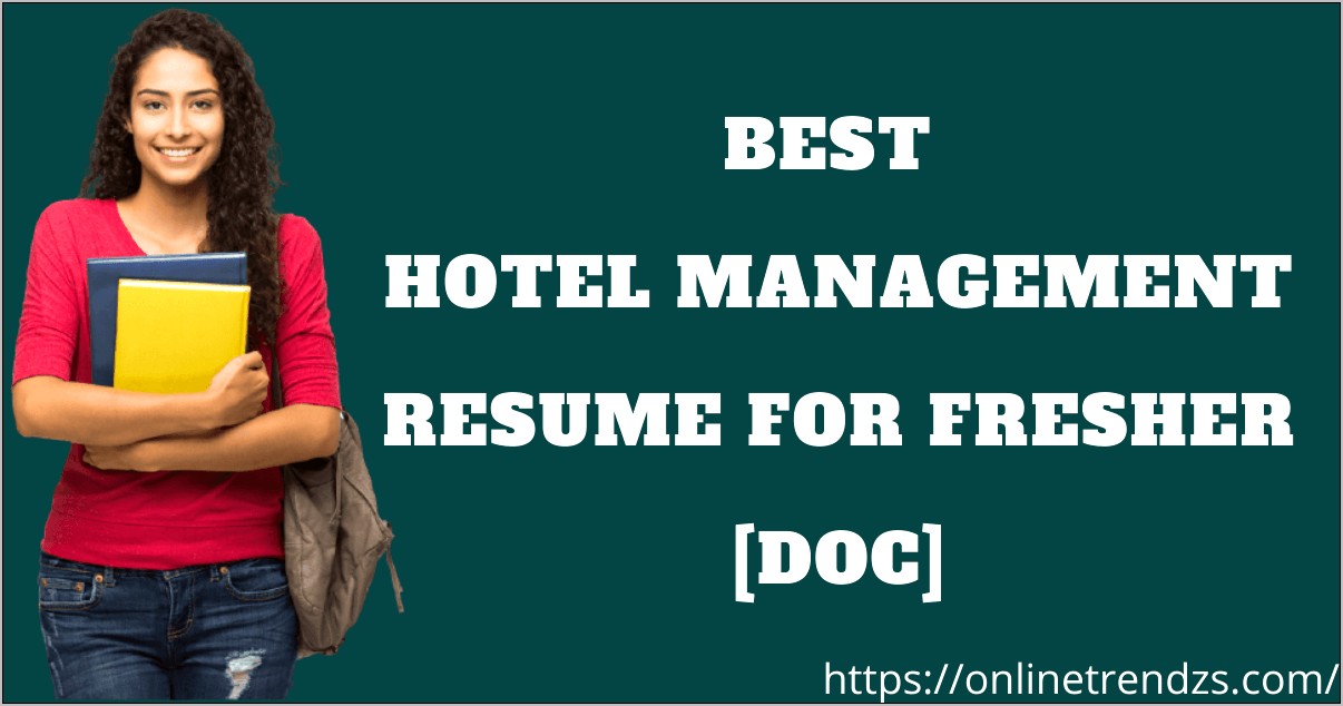 Hotel Management Resume Word Format