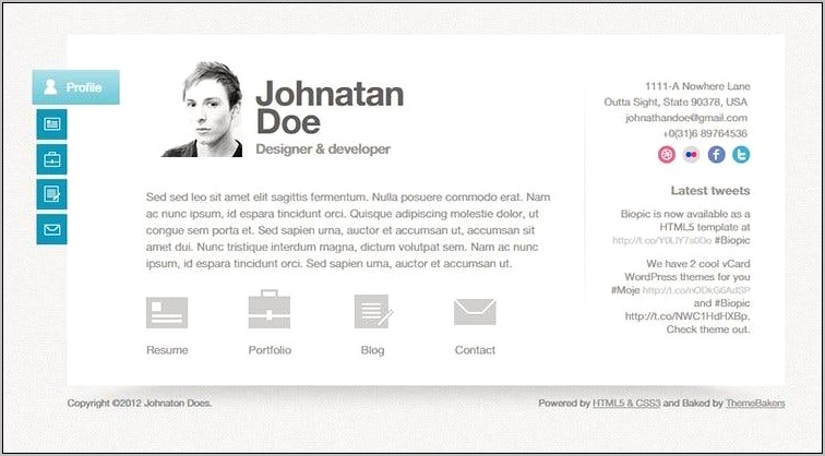 Html 5 Free Resume Template