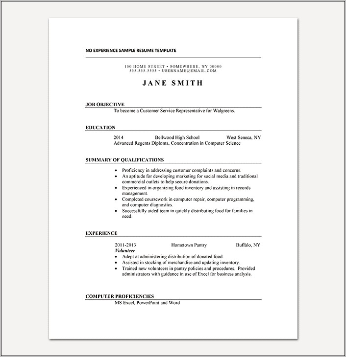 It Resume Examples No Experience