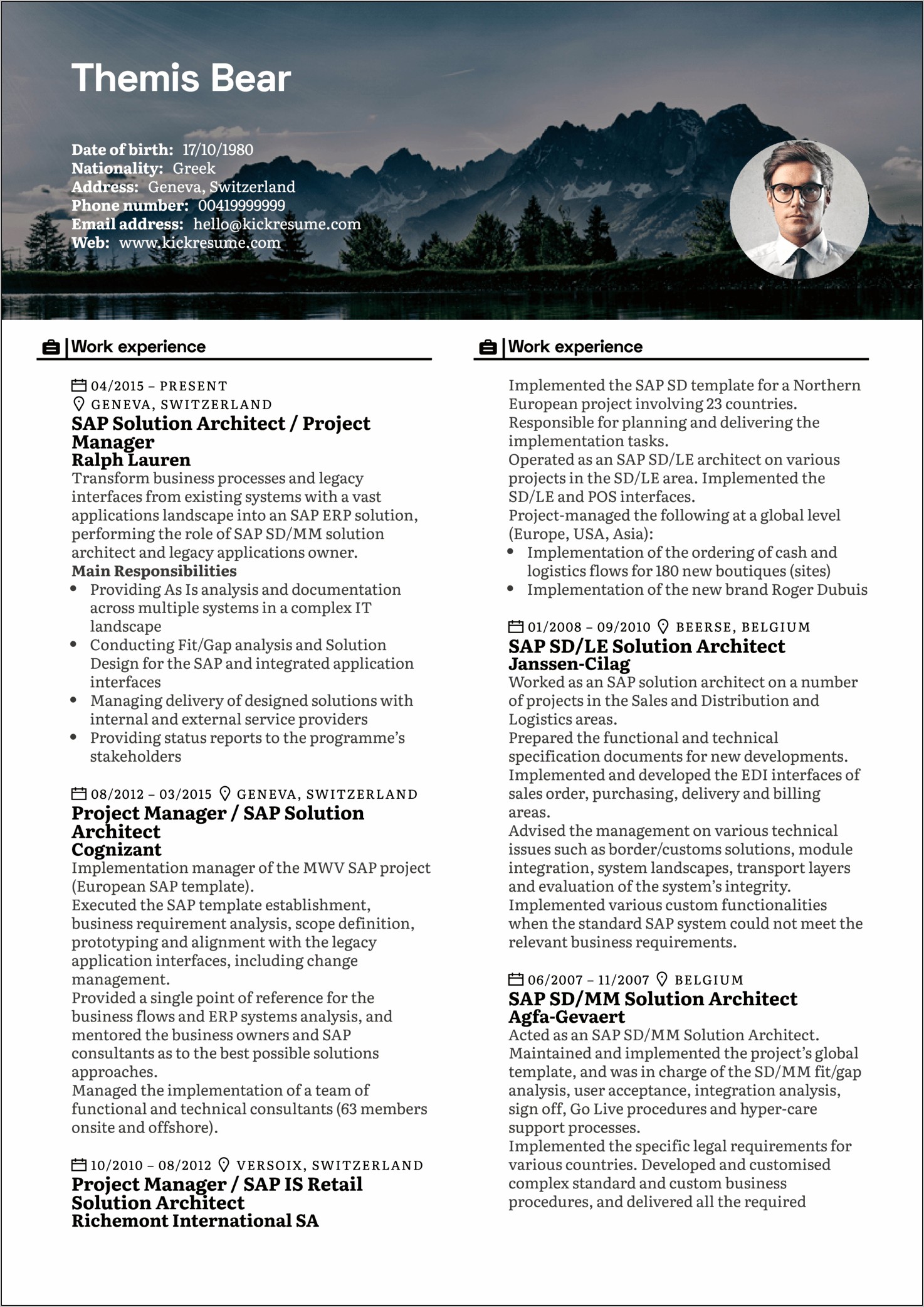 Landscape Business Development Manager Resume