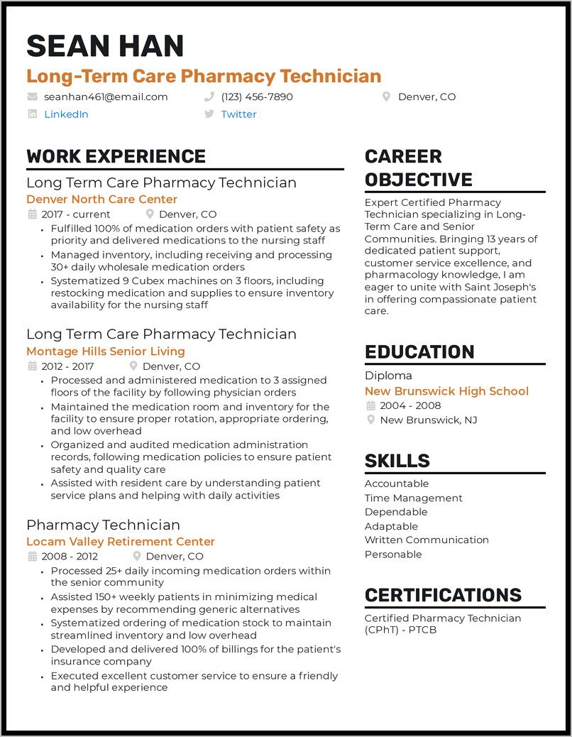 Lot Technician Job Description Resume