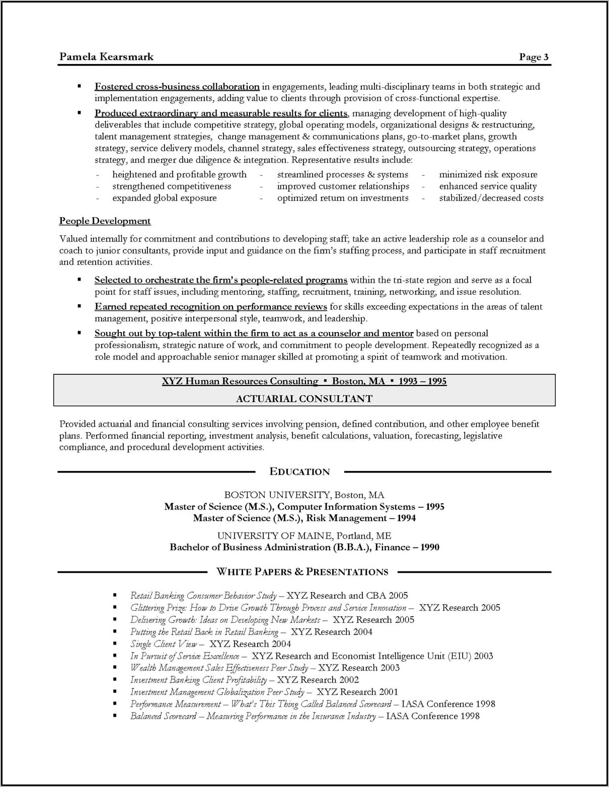 Management Consulted Consulting Resume Templat