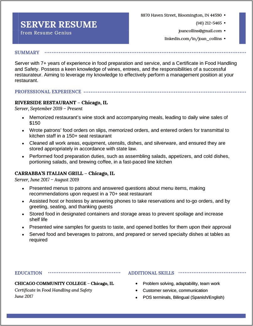 Mcdonald's Department Manager Resume
