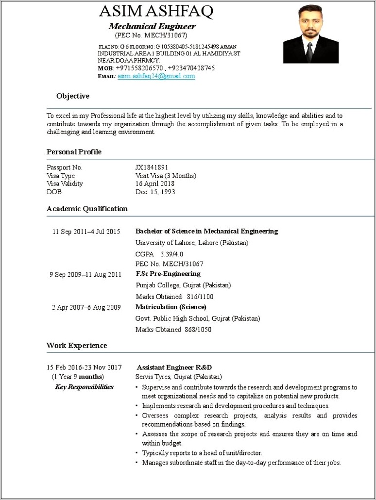 Mechanical Engineer Objectives For Resumes