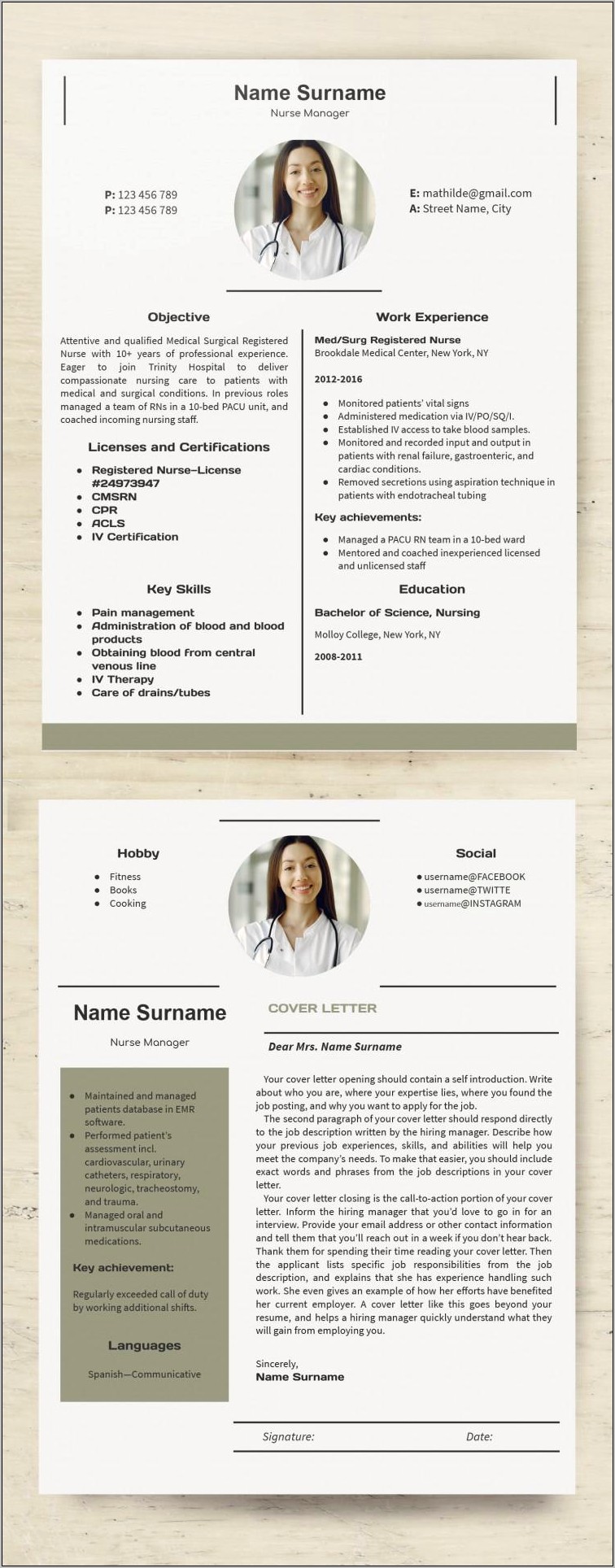 Medical Staff Nurse Resume Sample